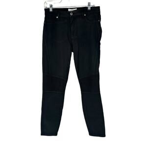 Pistola Black Wax Coated Ribbed Knee Skinny Jeans Sz 31